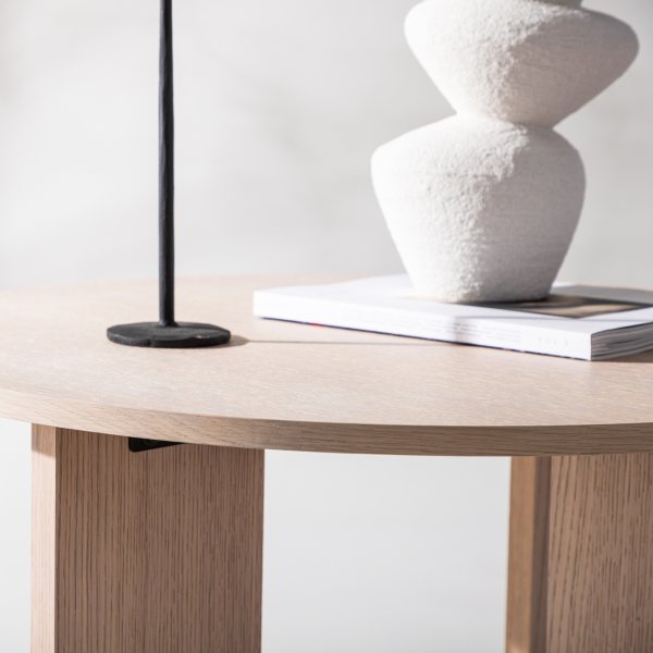 Askerön salongbord Ø80 cm - Whitewash Askerön salongbord Ø80 cm - Whitewash