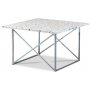 Terrazzo sofabord 75 x 75cm - Cosmos Terrazzo & understell cross krom