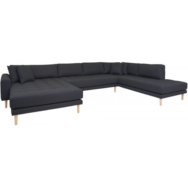 Lido U sofa med pen finish - Mrkegr