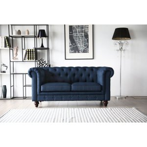 Herron 2-seters chesterfield-sofa - Blå Herron 2-seters chesterfield-sofa - Blå