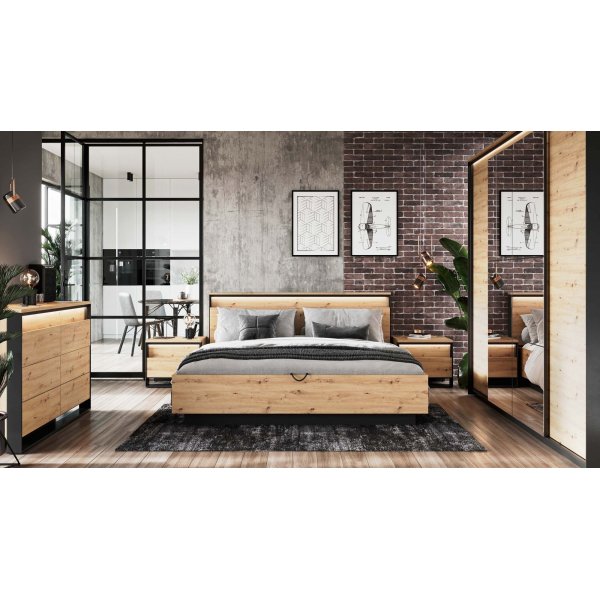 Quant Cuarto nattbord - Artisan eik/sort Quant Cuarto nattbord - Artisan eik/sort