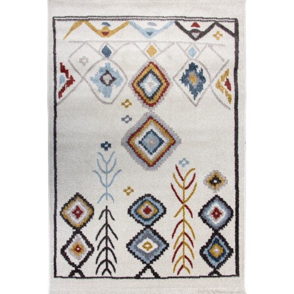 Karanda 290 teppe - Kremhvit/bl