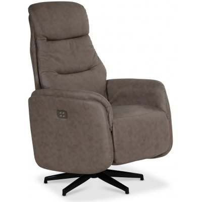 Comfort Saga (el) reclinerlenestol med innebygget fotsttte - Grbeige kolr