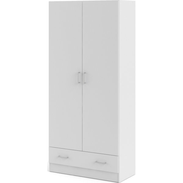 Garderobe hvit 80 cm bred og 170,5 cm hy