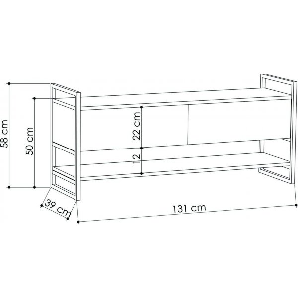 Metola mediebenk - Hvit