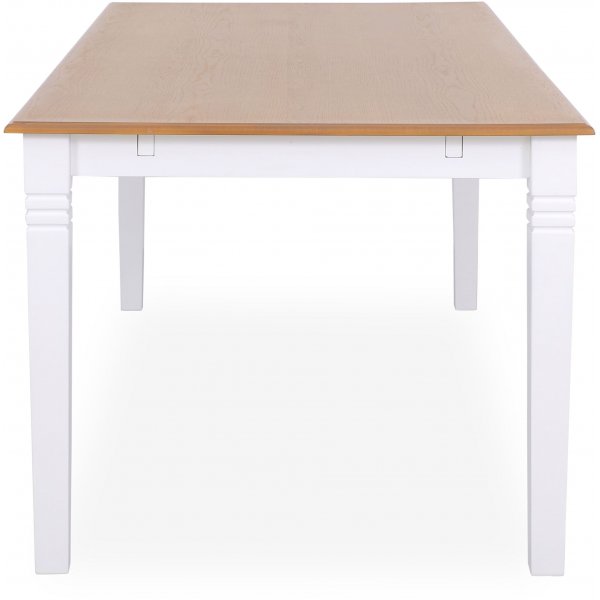 Nidingen hvitt spisebord 140x90 cm med topp i eikefiner
