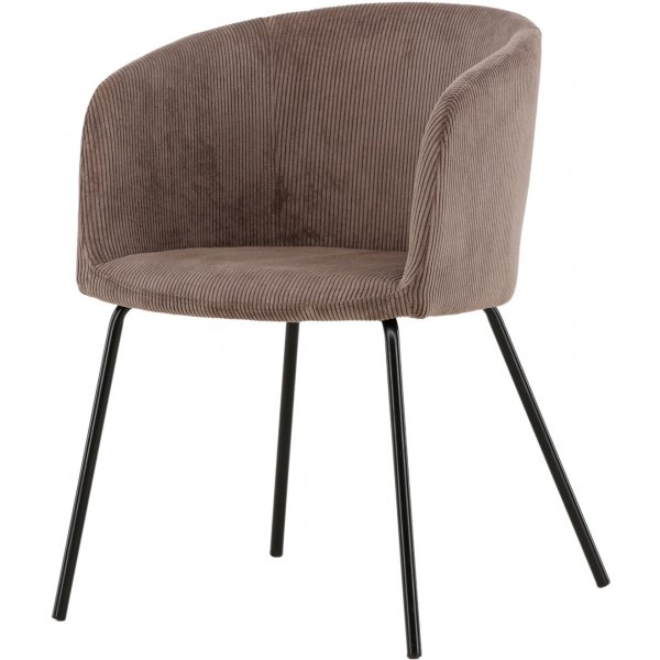 Berit spisestol - Brun kordflyel