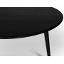 Omni spisegruppe, rundt spisebord 130 cm inkludert 4 stk. svarte Bridge svingbare stoler - Svartbeiset eik + 4.00 x Serviettringer