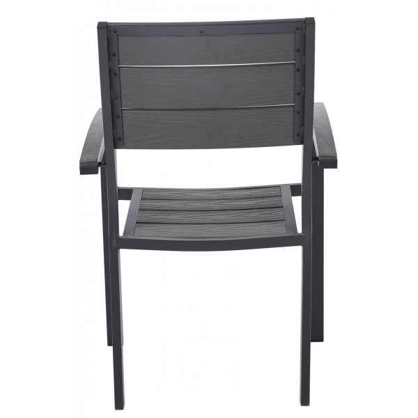 Stabelbar terrassestol svart / Grå Stabelbar terrassestol svart / Grå