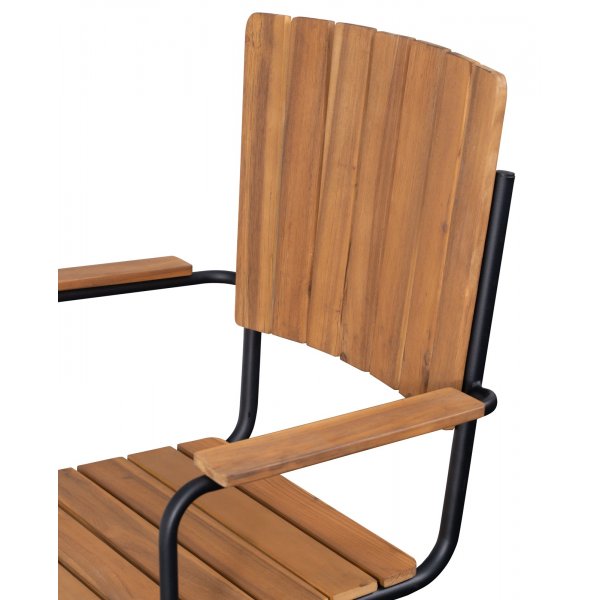 Holm� utend�rs spisestuestol med armlener brun/svart