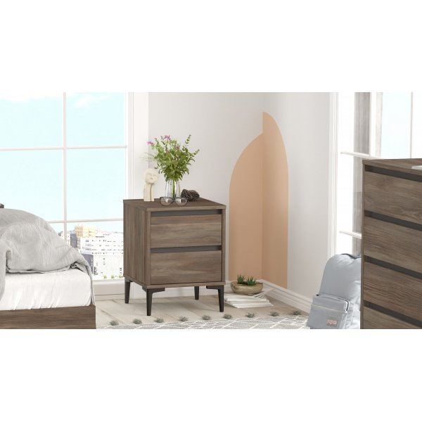 Aristo nattbord - brun/antrasitt