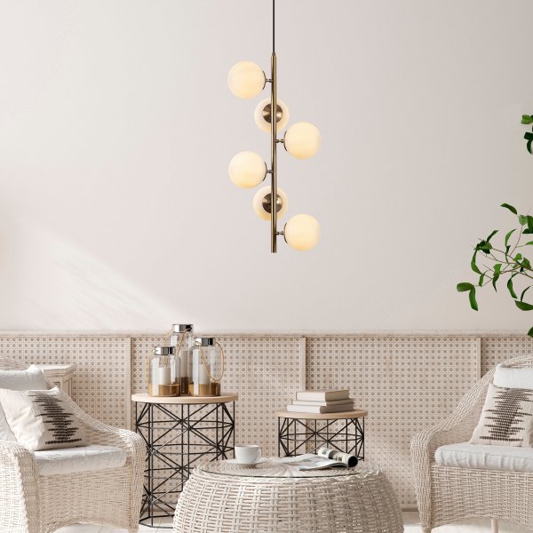 Fasettert taklampe 10465 - Vintage/hvit Fasettert taklampe 10465 - Vintage/hvit