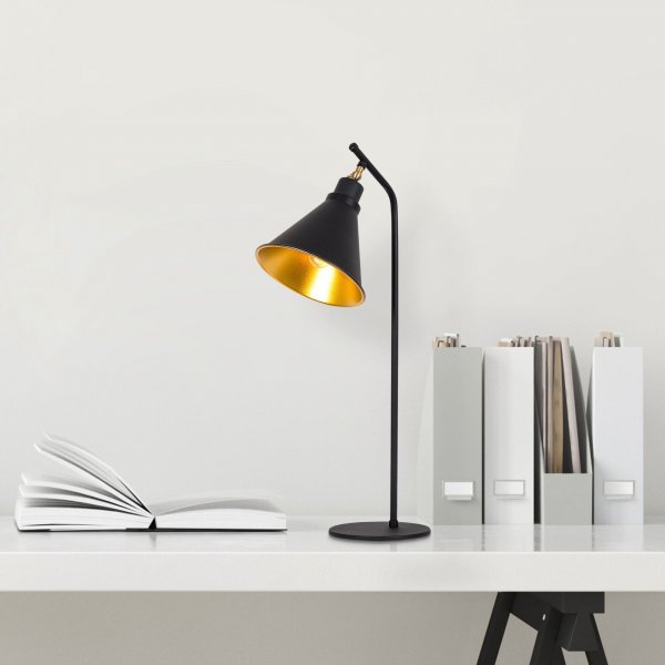 Sivani bordlampe 2 - Svart/gull Sivani bordlampe 2 - Svart/gull