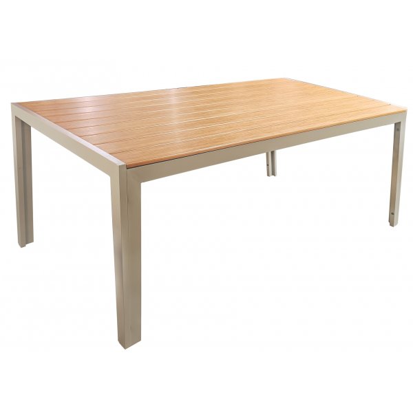 Spisegruppe med 4 stoler og spisebord 150 x 90 cm beige/eik - Las Vegas