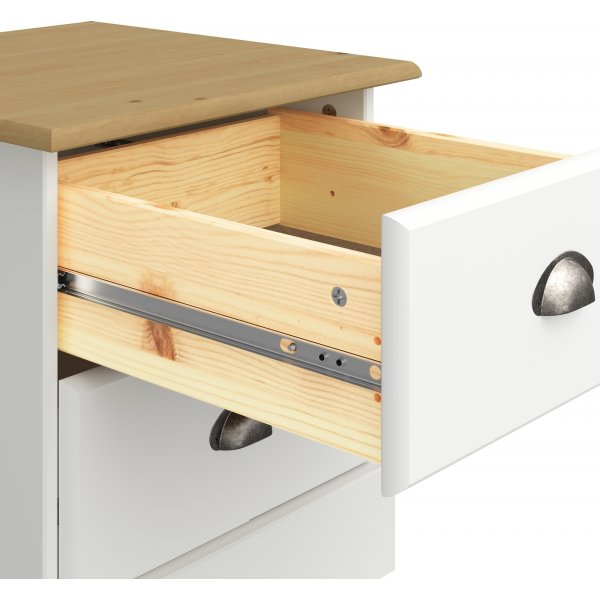 Nola nattbord - Hvit/beige Nola nattbord - Hvit/beige