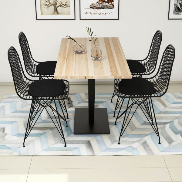 Rana spisegruppe - Sølv bjørk/sort Rana spisegruppe - Sølv bjørk/sort