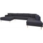 Lido U sofa med pen finish - Mrkegr