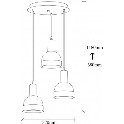 Bergamot taklampe 183-S2 - Sort