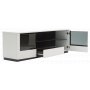 TV-benk Etage (Hvit med fremtoningat glass)