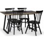 Edge 3.0 spisegruppe 140x90 cm inkludert 4 stk. svarte Orust pinnestoler - svart hytrykkslaminat (HPL)