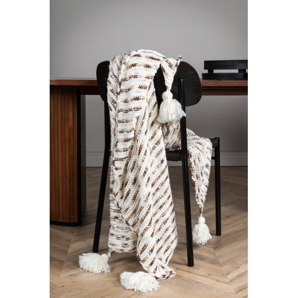 Mickel pledd, 130x170 cm - Brun/hvit Mickel pledd, 130x170 cm - Brun/hvit