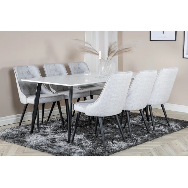Bridge spisebord, 180 cm - Hvit/svart