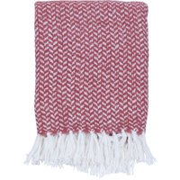 Pledd Siri 130x170 cm – Mørkrosa/hvit Pledd Siri 130x170 cm – Mørkrosa/hvit