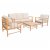Tinka bambus utendrs gruppe; 3-seters sofa med bord og 2 lenestoler - Bambus