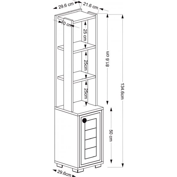 Canard bokhylle - Hvit/safir eik Canard bokhylle - Hvit/safir eik