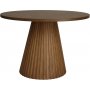 Cleo spisegruppe, rundt bord 110 cm, inkludert 4 stk. hvite Castor pinnestoler - mrk eikefiner