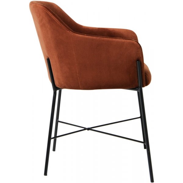 Praxis karmstol - Rustfarget fløyel/svart Praxis karmstol - Rustfarget fløyel/svart