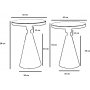 Chalice sidebord sett 50/55 cm - Sort/gull