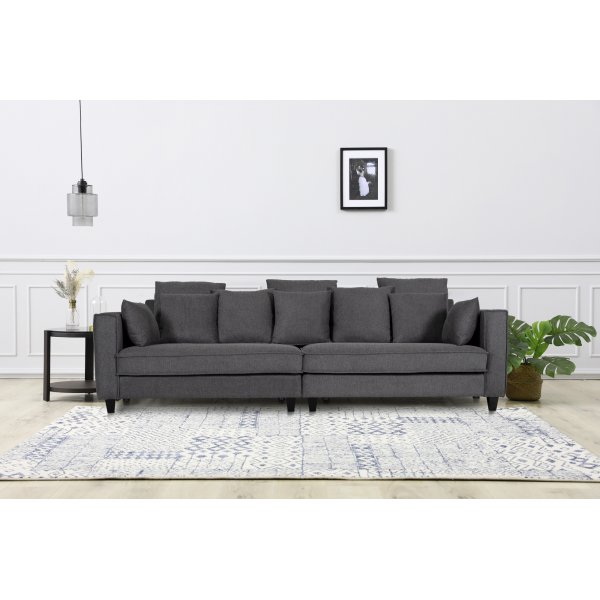 Brandy Lounge - 4-seters sofa XL (mrkegr) + Flekkfjerner for mbler