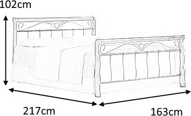 Anika 160 cm seng - antikk kirsebær/svart Anika 160 cm seng - antikk kirsebær/svart