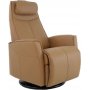 Hjellegjerde Loft recliner-lenestol (elektrisk funksjon) - Brun helskinn