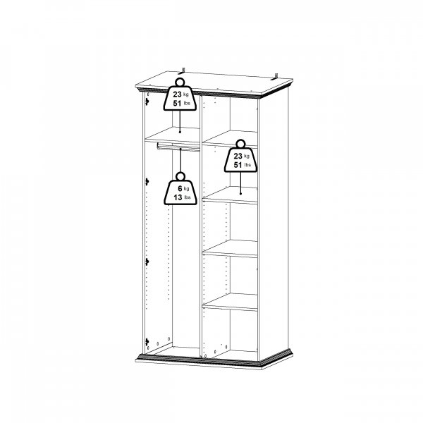 Nordgarderobe med 2 d�rer