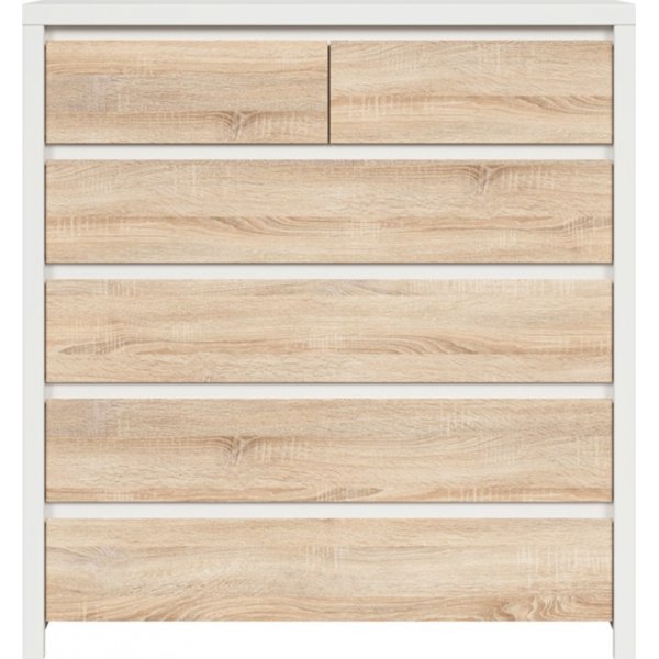 Kaspisk kommode 104,5 x 112 cm - Hvit/sonoma eik