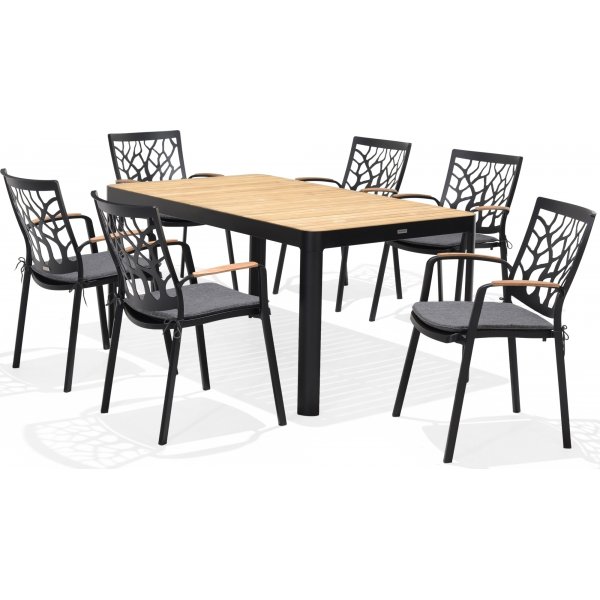 Portals spisegruppe 11 - Sort/teak Portals spisegruppe 11 - Sort/teak