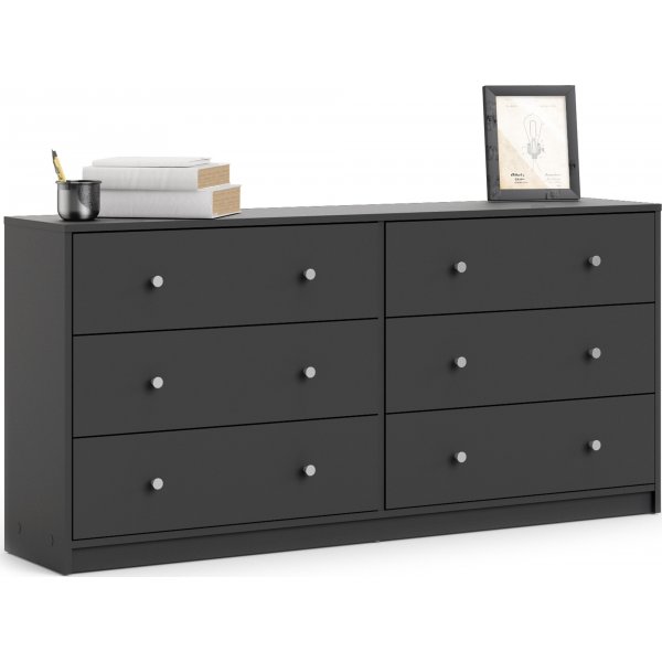 Mai kommode med 6 skuffer - Grå + Tekstilpleie for møbler Mai kommode med 6 skuffer - Grå + Tekstilpleie for møbler