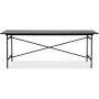 Crystal spisebord 200 cm (Fishbone) - Svart / Brunbeiset