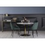 Plaza spisegruppe, marmorbord med 4 st Theo flyelstoler - Grnn/Hvit/Messing
