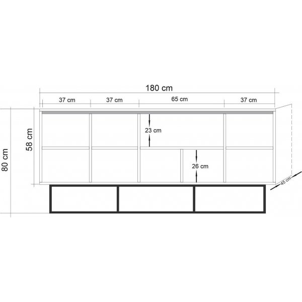 Quantum Medula skjenk - Furu/svart