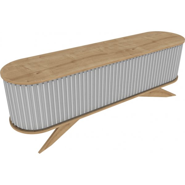 Stormy mediabenk - Safir eik/hvit Stormy mediabenk - Safir eik/hvit