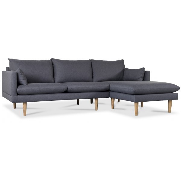 Kleo sofa med divan - Mrkegr