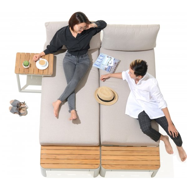 Portals salonggruppe 3 - Hvit/teak