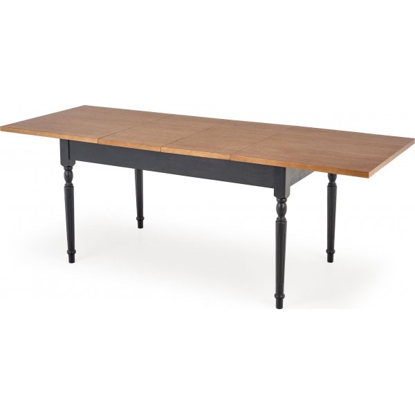 Shell spisebord 120-160 cm - Mørk eik/sort Shell spisebord 120-160 cm - Mørk eik/sort