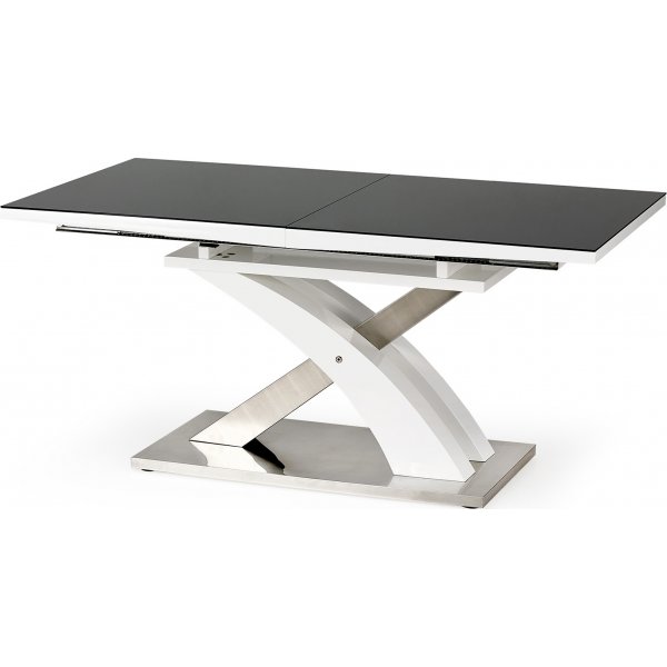 Bonita spisebord 160-220 cm - Hvit/sort