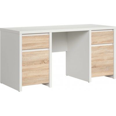 Kaspisk skrivebord 160 x 65 cm - Hvit/eik