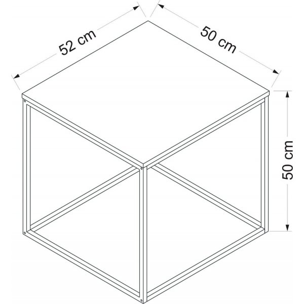 Basak salongbord 52 x 50 cm - Antrasitt