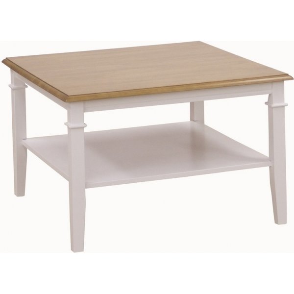 Ramns salongbord 80 x 80 cm - Hvit/eik beis